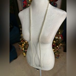 Pearl beaded rope necklace. 48” long